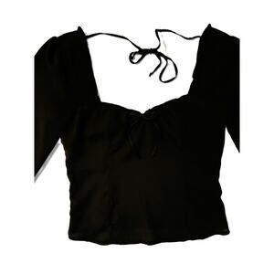 Abercrombie & Fitch Sweetheart Neck Tie Open Back Blouse Top Shirt Women Size XS